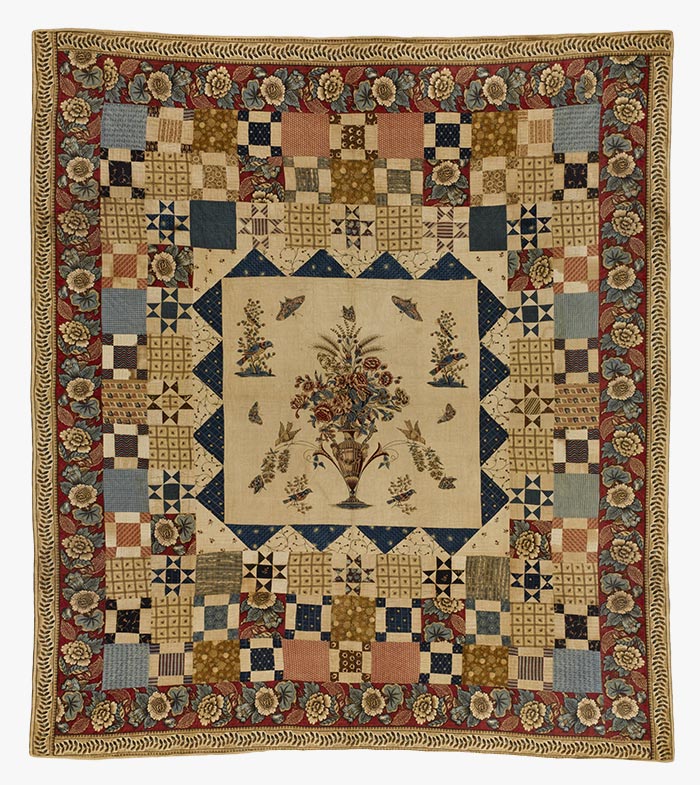 HewsonCenter Quilt with Mutiple Borders, center block printed by John